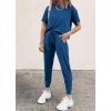 imagePRETTYGARDEN Womens Two Piece Lounge Sets 2026 Spring Summer Jogger Pants Vacation Outfits Travel Airplane Matching ClothesDark Blue