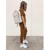 imagePRETTYGARDEN Womens Two Piece Lounge Sets 2026 Spring Summer Jogger Pants Vacation Outfits Travel Airplane Matching ClothesDark Brown