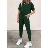 imagePRETTYGARDEN Womens Two Piece Lounge Sets 2026 Spring Summer Jogger Pants Vacation Outfits Travel Airplane Matching ClothesDark Green