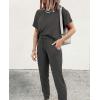 imagePRETTYGARDEN Womens Two Piece Lounge Sets 2026 Spring Summer Jogger Pants Vacation Outfits Travel Airplane Matching ClothesDark Grey