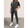 imagePRETTYGARDEN Womens Two Piece Lounge Sets 2026 Spring Summer Jogger Pants Vacation Outfits Travel Airplane Matching ClothesDark Grey
