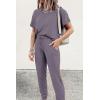 imagePRETTYGARDEN Womens Two Piece Lounge Sets 2026 Spring Summer Jogger Pants Vacation Outfits Travel Airplane Matching ClothesGrey