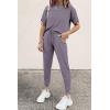 imagePRETTYGARDEN Womens Two Piece Lounge Sets 2026 Spring Summer Jogger Pants Vacation Outfits Travel Airplane Matching ClothesGrey