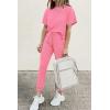 imagePRETTYGARDEN Womens Two Piece Lounge Sets 2026 Spring Summer Jogger Pants Vacation Outfits Travel Airplane Matching ClothesLight Pink