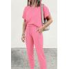imagePRETTYGARDEN Womens Two Piece Lounge Sets 2026 Spring Summer Jogger Pants Vacation Outfits Travel Airplane Matching ClothesLight Pink