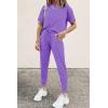 imagePRETTYGARDEN Womens Two Piece Lounge Sets 2026 Spring Summer Jogger Pants Vacation Outfits Travel Airplane Matching ClothesLight Purple