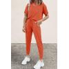 imagePRETTYGARDEN Womens Two Piece Lounge Sets 2026 Spring Summer Jogger Pants Vacation Outfits Travel Airplane Matching ClothesOrange Red