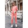 imagePRETTYGARDEN Womens Two Piece Lounge Sets 2026 Spring Summer Jogger Pants Vacation Outfits Travel Airplane Matching ClothesPink