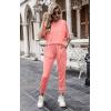 imagePRETTYGARDEN Womens Two Piece Lounge Sets 2026 Spring Summer Jogger Pants Vacation Outfits Travel Airplane Matching ClothesPink