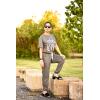 imagePRETTYGARDEN Womens Two Piece Lounge Sets 2026 Spring Summer Jogger Pants Vacation Outfits Travel Airplane Matching ClothesPrint Dark Grey