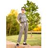 imagePRETTYGARDEN Womens Two Piece Lounge Sets 2026 Spring Summer Jogger Pants Vacation Outfits Travel Airplane Matching ClothesPrint Dark Grey