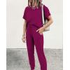 imagePRETTYGARDEN Womens Two Piece Lounge Sets 2026 Spring Summer Jogger Pants Vacation Outfits Travel Airplane Matching ClothesPurple