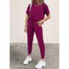 imagePRETTYGARDEN Womens Two Piece Lounge Sets 2026 Spring Summer Jogger Pants Vacation Outfits Travel Airplane Matching ClothesPurple