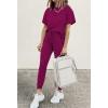imagePRETTYGARDEN Womens Two Piece Lounge Sets 2026 Spring Summer Jogger Pants Vacation Outfits Travel Airplane Matching ClothesPurple