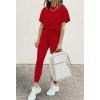 imagePRETTYGARDEN Womens Two Piece Lounge Sets 2026 Spring Summer Jogger Pants Vacation Outfits Travel Airplane Matching ClothesRed