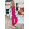 imagePRETTYGARDEN Womens Two Piece Lounge Sets 2026 Spring Summer Jogger Pants Vacation Outfits Travel Airplane Matching ClothesRose Red