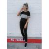 imagePRETTYGARDEN Womens Two Piece Lounge Sets 2026 Spring Summer Jogger Pants Vacation Outfits Travel Airplane Matching ClothesStriped Black