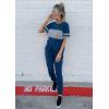 imagePRETTYGARDEN Womens Two Piece Lounge Sets 2026 Spring Summer Jogger Pants Vacation Outfits Travel Airplane Matching ClothesStriped Bright Blue