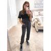 imagePRETTYGARDEN Womens Two Piece Lounge Sets 2026 Spring Summer Jogger Pants Vacation Outfits Travel Airplane Matching ClothesStriped Dark Grey