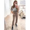 imagePRETTYGARDEN Womens Two Piece Lounge Sets 2026 Spring Summer Jogger Pants Vacation Outfits Travel Airplane Matching ClothesStriped Dark Khaki