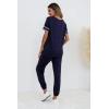 imagePRETTYGARDEN Womens Two Piece Lounge Sets 2026 Spring Summer Jogger Pants Vacation Outfits Travel Airplane Matching ClothesStriped Navy