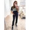 imagePRETTYGARDEN Womens Two Piece Lounge Sets 2026 Spring Summer Jogger Pants Vacation Outfits Travel Airplane Matching ClothesStriped Navy