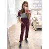 imagePRETTYGARDEN Womens Two Piece Lounge Sets 2026 Spring Summer Jogger Pants Vacation Outfits Travel Airplane Matching ClothesStriped Wine Red
