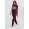imagePRETTYGARDEN Womens Two Piece Lounge Sets 2026 Spring Summer Jogger Pants Vacation Outfits Travel Airplane Matching ClothesStriped Wine Red