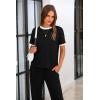 imagePRETTYGARDEN Womens Two Piece Lounge Sets 2026 Spring Summer Jogger Pants Vacation Outfits Travel Airplane Matching ClothesStripes Black