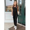 imagePRETTYGARDEN Womens Two Piece Outfit Sets Casual Summer Sleeveless Matching Lounge Wear Spring Travel Clothes TracksuitBlack