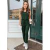 imagePRETTYGARDEN Womens Two Piece Outfit Sets Casual Summer Sleeveless Matching Lounge Wear Spring Travel Clothes TracksuitDark Green