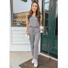 imagePRETTYGARDEN Womens Two Piece Outfit Sets Casual Summer Sleeveless Matching Lounge Wear Spring Travel Clothes TracksuitLight Grey