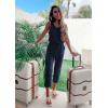 imagePRETTYGARDEN Womens Two Piece Outfit Sets Casual Summer Sleeveless Matching Lounge Wear Spring Travel Clothes TracksuitNavy
