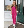 imagePRETTYGARDEN Womens Two Piece Outfit Sets Casual Summer Sleeveless Matching Lounge Wear Spring Travel Clothes TracksuitRose Red