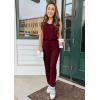 imagePRETTYGARDEN Womens Two Piece Outfit Sets Casual Summer Sleeveless Matching Lounge Wear Spring Travel Clothes TracksuitWine Red
