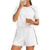 imagePRETTYGARDEN 2 Piece Short Sets for Women Summer Clothes 2026 Spring Matching Athleisure Lounge Set Airport Travel OutfitsWhite