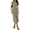Striped Army Green White