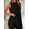 imagePRETTYGARDEN 2 Piece Sets for Women 2026 Summer Matching Lounge Shorts Set Resort Airport Travel Loungewear Outfits ClothingBlack
