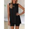 imagePRETTYGARDEN 2 Piece Sets for Women 2026 Summer Matching Lounge Shorts Set Resort Airport Travel Loungewear Outfits ClothingBlack
