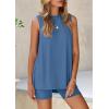 imagePRETTYGARDEN 2 Piece Sets for Women 2026 Summer Matching Lounge Shorts Set Resort Airport Travel Loungewear Outfits ClothingBlue