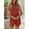 imagePRETTYGARDEN 2 Piece Sets for Women 2026 Summer Matching Lounge Shorts Set Resort Airport Travel Loungewear Outfits ClothingBrick Red