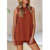 imagePRETTYGARDEN 2 Piece Sets for Women 2026 Summer Matching Lounge Shorts Set Resort Airport Travel Loungewear Outfits ClothingBrick Red