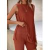 imagePRETTYGARDEN 2 Piece Sets for Women 2026 Summer Matching Lounge Shorts Set Resort Airport Travel Loungewear Outfits ClothingBrick Red