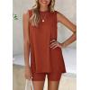 imagePRETTYGARDEN 2 Piece Sets for Women 2026 Summer Matching Lounge Shorts Set Resort Airport Travel Loungewear Outfits ClothingBrick Red