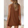 imagePRETTYGARDEN 2 Piece Sets for Women 2026 Summer Matching Lounge Shorts Set Resort Airport Travel Loungewear Outfits ClothingBrown