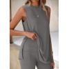 imagePRETTYGARDEN 2 Piece Sets for Women 2026 Summer Matching Lounge Shorts Set Resort Airport Travel Loungewear Outfits ClothingDark Grey