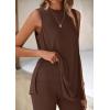 imagePRETTYGARDEN 2 Piece Sets for Women 2026 Summer Matching Lounge Shorts Set Resort Airport Travel Loungewear Outfits ClothingLight Coffee
