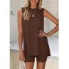 imagePRETTYGARDEN 2 Piece Sets for Women 2026 Summer Matching Lounge Shorts Set Resort Airport Travel Loungewear Outfits ClothingLight Coffee