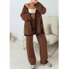 imagePRETTYGARDEN Lounge Sets for Women Fall 2026 Loungewear 2 Piece Outfits Cardigan Sweaters Track Suit Matching Winter ClothingCoffee