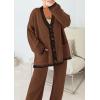 imagePRETTYGARDEN Lounge Sets for Women Fall 2026 Loungewear 2 Piece Outfits Cardigan Sweaters Track Suit Matching Winter ClothingCoffee